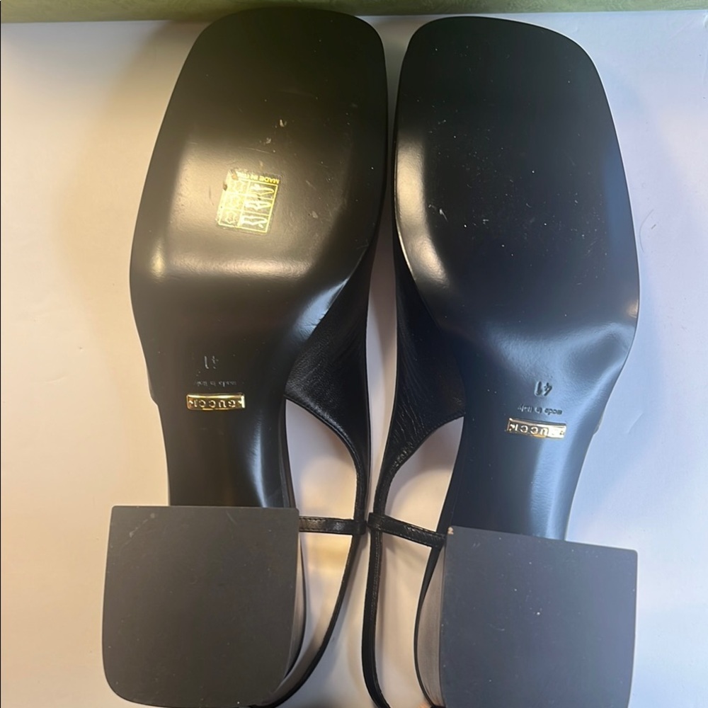 NWT Gucci Horsebit Slingback Pump Leather Heels in Black Women's Shoes Size 41 - Picture 8 of 16